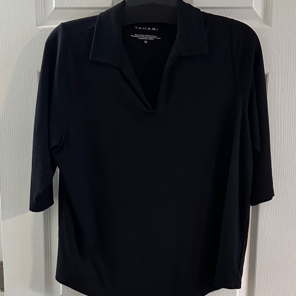Tahari Women's Elegant Black Blouse